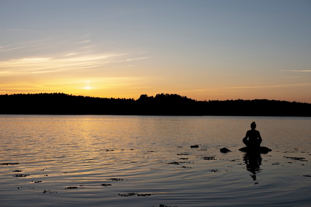 person meditating for focus