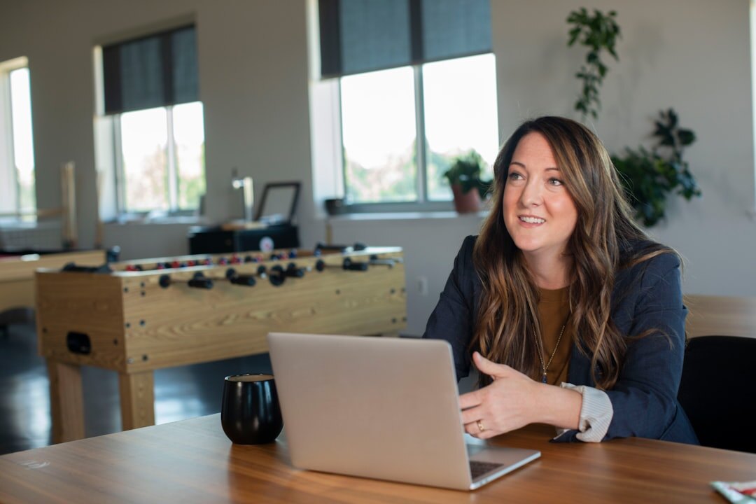 woman achieving goal at work